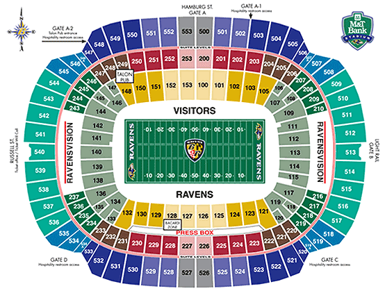 M&T Bank Stadium Baltimore Ravens Seating Chart