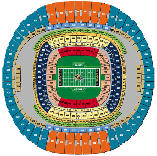 Louisiana Superdome New Orleans Saints seating chart